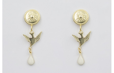 Pendientes acero inoxidable perno disco sol con pa