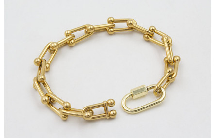 Pulsera acero inoxidable cadena eslabón herradura 