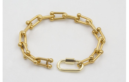 Pulsera acero inoxidable cadena eslabón herradura 