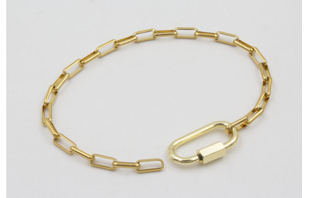 Pulsera acero inoxidable cadena eslabón rectangulo