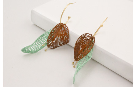 Pendientes aro con bolita dorado mate colgantes al