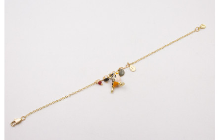 Pulsera cadena eslabón pequeño con centro de caden