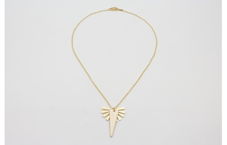 Collar cadena eslabón pequeño dorada mate con aban