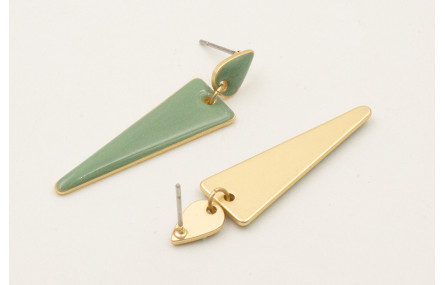 Pendientes perno mini gota y triangulo todo esmalt
