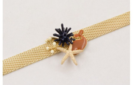 Pulsera malla estrella coral azul oscuro,ballena c