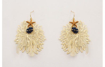 Pendientes gancho hippie,flor de loto,pez tropical