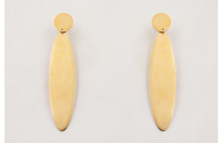 Pendientes ACERO perno redondo y ovalo dorado