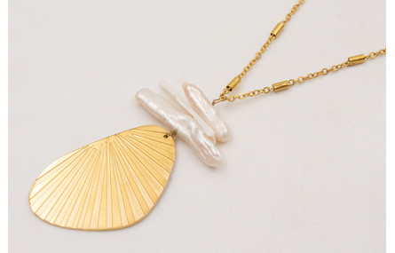 Collar cadena de tubitos de ACERO con ala de marip