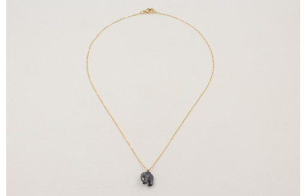 Solitario cadena eslabón pequeño dorado con colgan