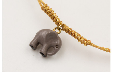 Pulsera hilo metálico dorado con nudo serpiente y 