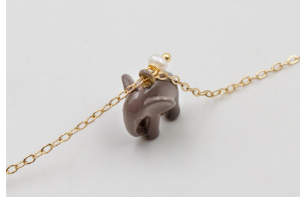 Pulsera cadena eslabón pequeño dorado con colgante