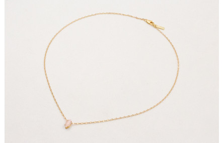 Solitario cadena micro ovalo dorado mate con colga