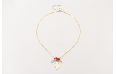 Collar cadena eslabón ovalado dorado mate centro b