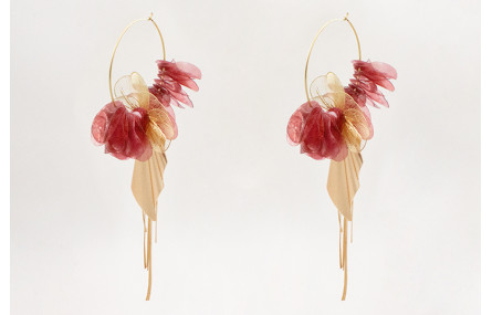 Pendientes aro grande con lentejuelas ovaladas col