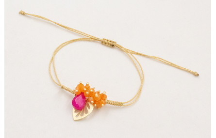 Pulsera hilo metalico dorado mate con nudo serpien