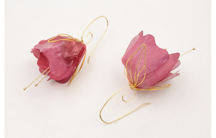 Pendientes gancho dorado brillo con casquilla lent