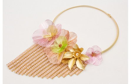 Collar lámina con fleco en disminución de cadena d