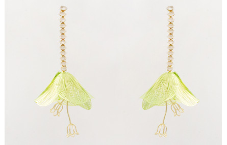 Pendientes cadena strass cristal opal con campanil