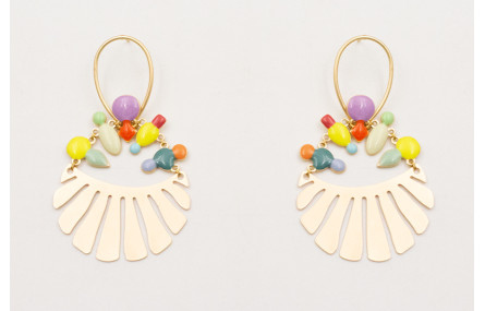 Pendientes herradura con lámina babero con esmalti