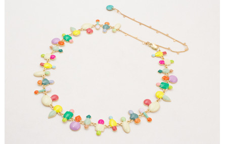 Collar esmaltitos de colores a 2 alturas con caden