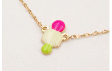 Solitario cadena micro ovalos dorado mate con esma