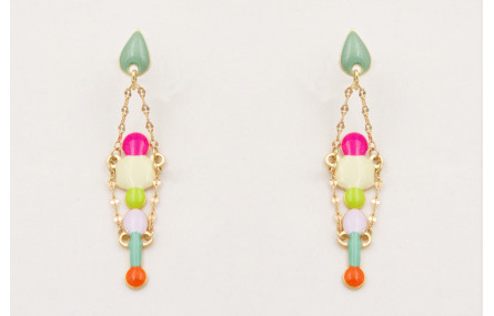 Pendientes perno gota esmaltado turquesa con esmal