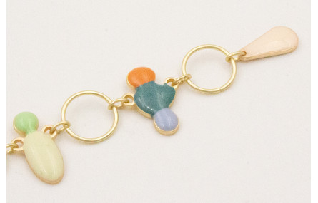 Pulsera con esmaltitos de colores con arandelas gr