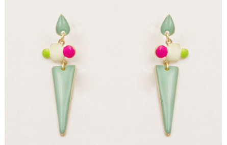 Pendientes perno gota esmaltada turquesa con esmal