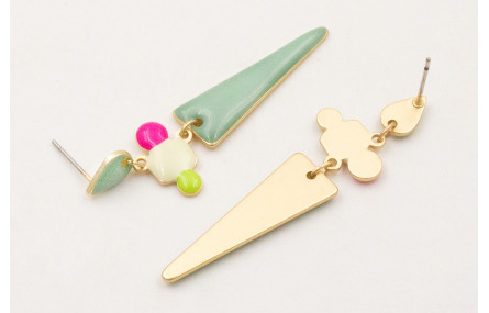 Pendientes perno gota esmaltada turquesa con esmal