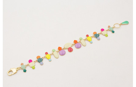 Pulsera esmaltitos de distintos colores rematada c