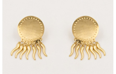 Pendientes ACERO INOX. Perno disco con pimientos c