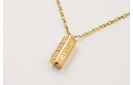 Solitario ACERO INOX. Cadena eslabón gota zigzag c