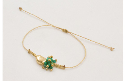 Pulsera ACERO INOX. Hilo metalico color dorado con