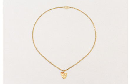 Solitario ACERO INOX. Cadena eslabón gota zig-zag 