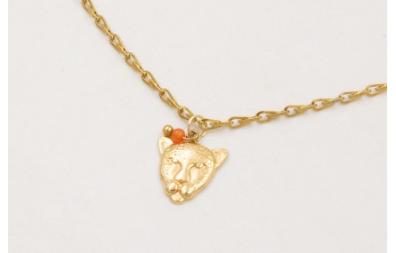 Solitario ACERO INOX. Cadena eslabón gota zig-zag 