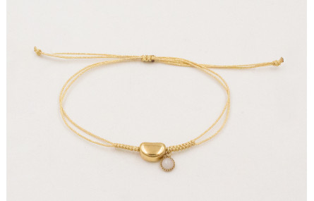 Pulsera ACERO INOX. Hilo metalico color dorado con