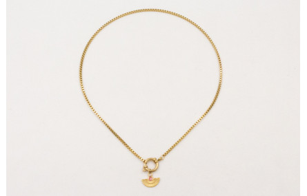 Collar ACERO INOX. Cadena eslabón cuadrado con col