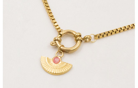 Collar ACERO INOX. Cadena eslabón cuadrado con col