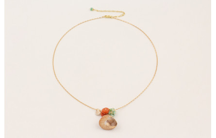 Collar cadena micro ovalo con caracola piramidal b