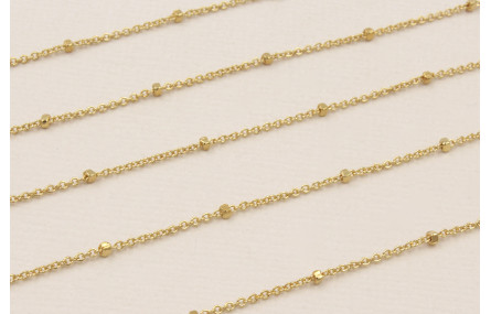 Cadena 1mm con microbola de 1,5mm Baño Oro 3M 18K