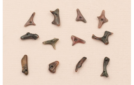 Ristra de 40cms de Chips Coral Marrón de 10-12mm