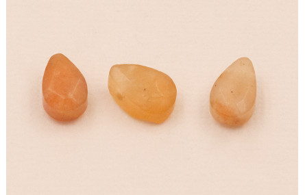 Gota Cuarzo facetado 10*6mm Beige