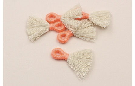 Fleco 35mm blanco y  Salmón