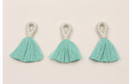 Fleco 35mm blanco y verde Turquesa