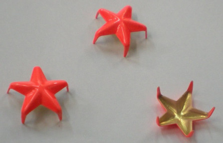 Tachuela estrella 16mm NAranja fluor