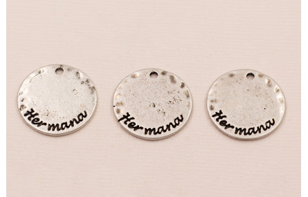 Medalla 20mm "Hermana" Plata vieja