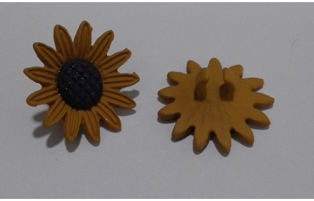 Flor esmaltada de 20mm  Mostaza