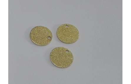 Cuenta Disco brillantina 12*12mm oro