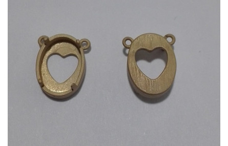 Cabujón corazón 11.7*9.1 oro mate