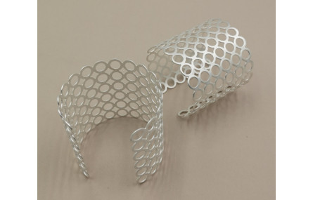 Brazalete aros 60mm ancho Plata Mate